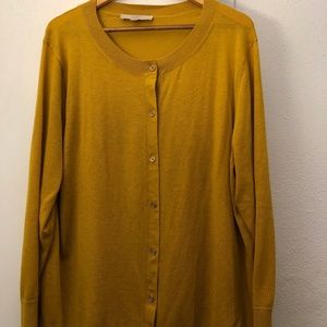LOFT PLUS MUSTARD YELLOW CARDIGAN